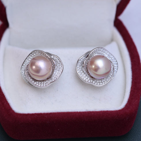 10-11mm Freshwater Pearl Floral & Liora  Earrings - House Of Pearls